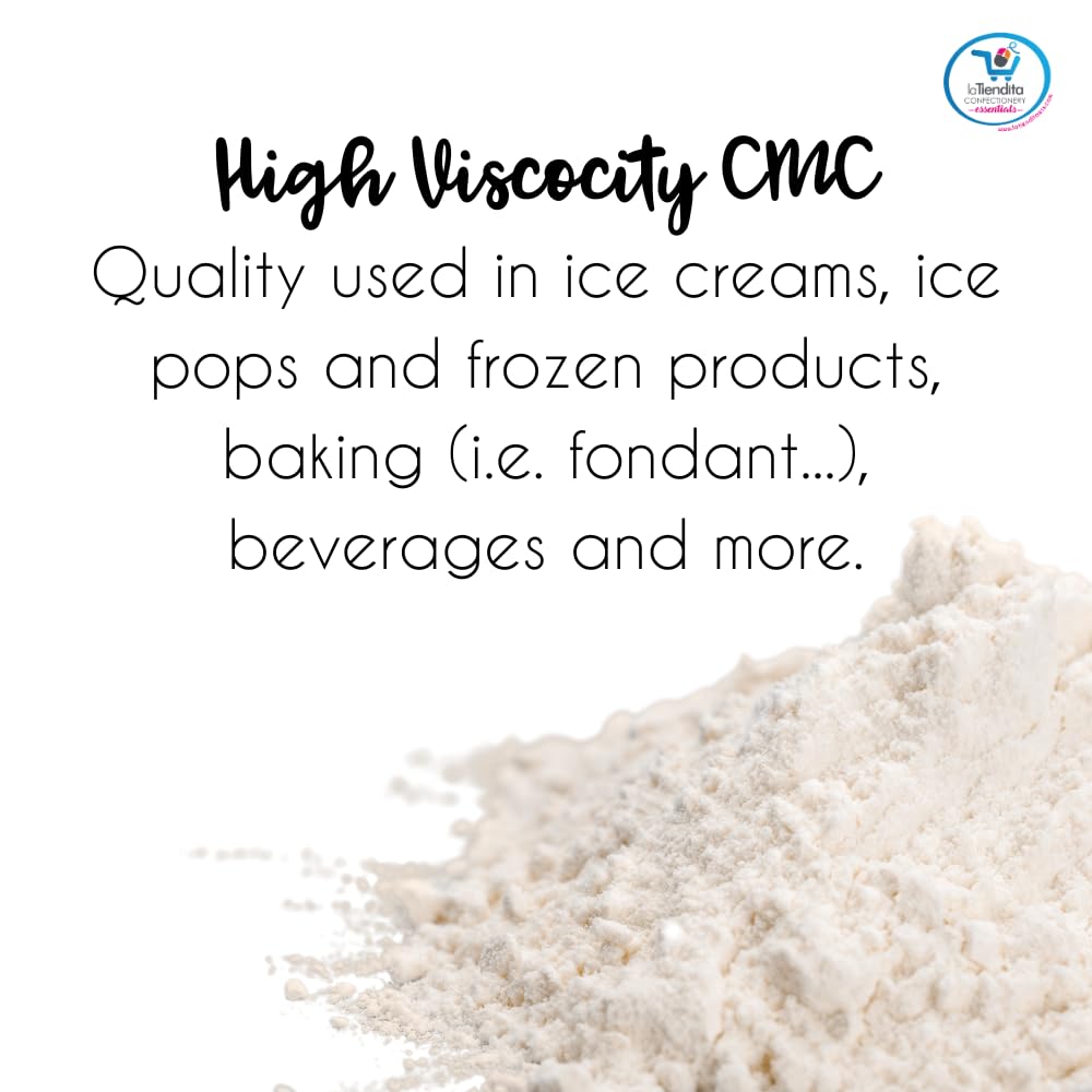 Cmc Powder (1 Lb) - Carboxymethylcellulose - High Viscosity Premium Thickener, Stabilizer And Water Retention Agent La Tiendita