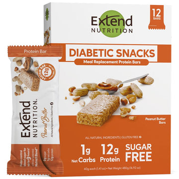 Extend Nutrition Sugar Free High Protein Bars, Perfect Diabetic Snacks For Adults, Hunger Control And Steady Energy, Low Carb, K