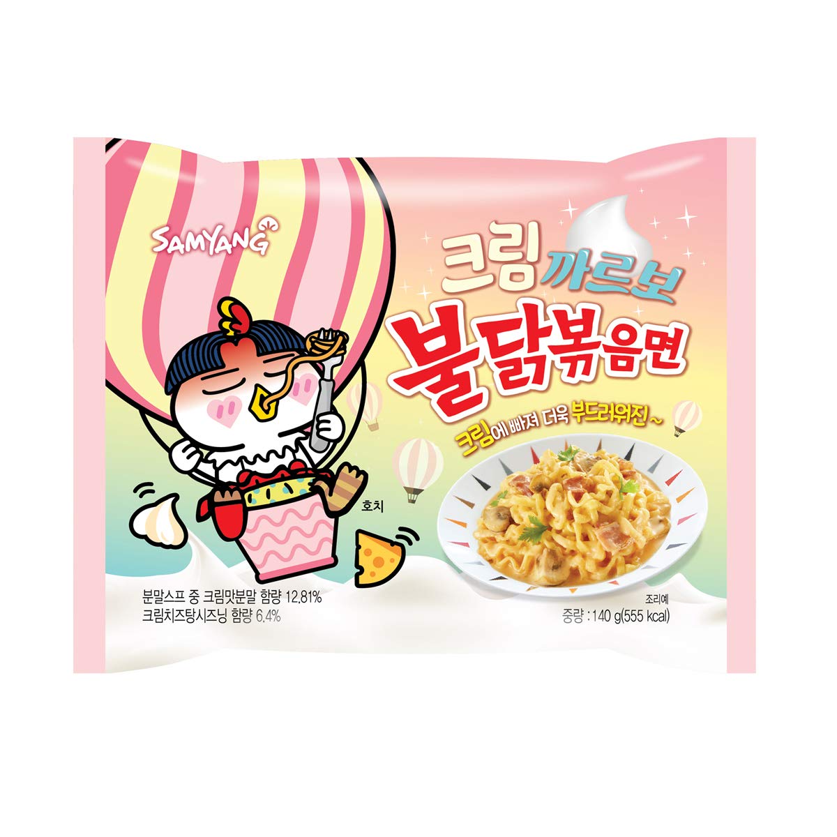 [Samyang] Cream Carbo Bulldark Spicy Chicken Roasted Noodle Soup (Pack Of 4) / Korean Food/Korean Ramen/Spicy Korea Noodle Chall
