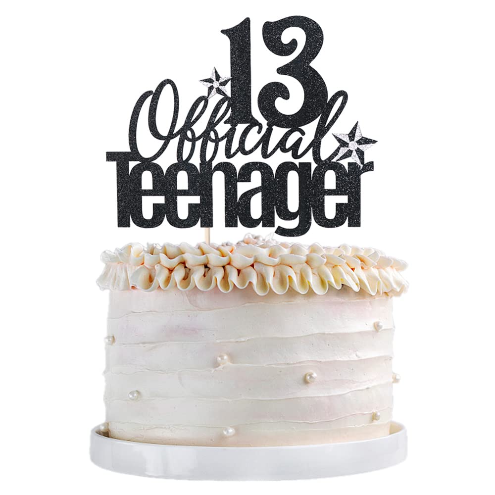 Qertesl 13 Official Teenager Cake Topper, 13Th Birthday Cake Topper, Hello 13 Cake Topper, Cheers To 13 Years, Boy Girl 13Th Bir