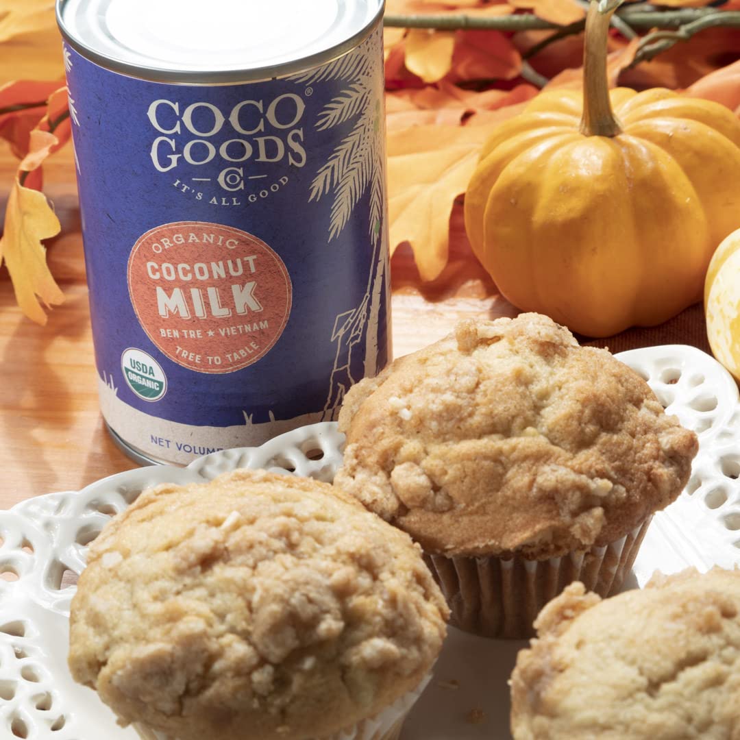 Cocogoods Co Single-Origin Organic Coconut Milk 13.5 Fl. Oz - Gluten-Free, Non-Gmo, Vegan, & Dairy-Free, 12 Pack