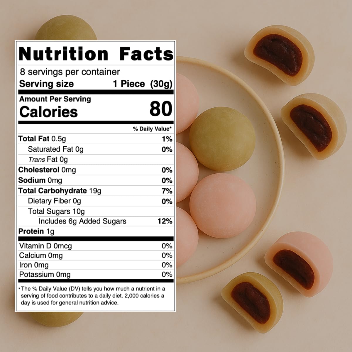 Japanese Daifuku Matcha And Red Bean Mochi (8.47Oz/Pack Of 1) Perfect For Asian Snack And Japanese Dagashi Dessert