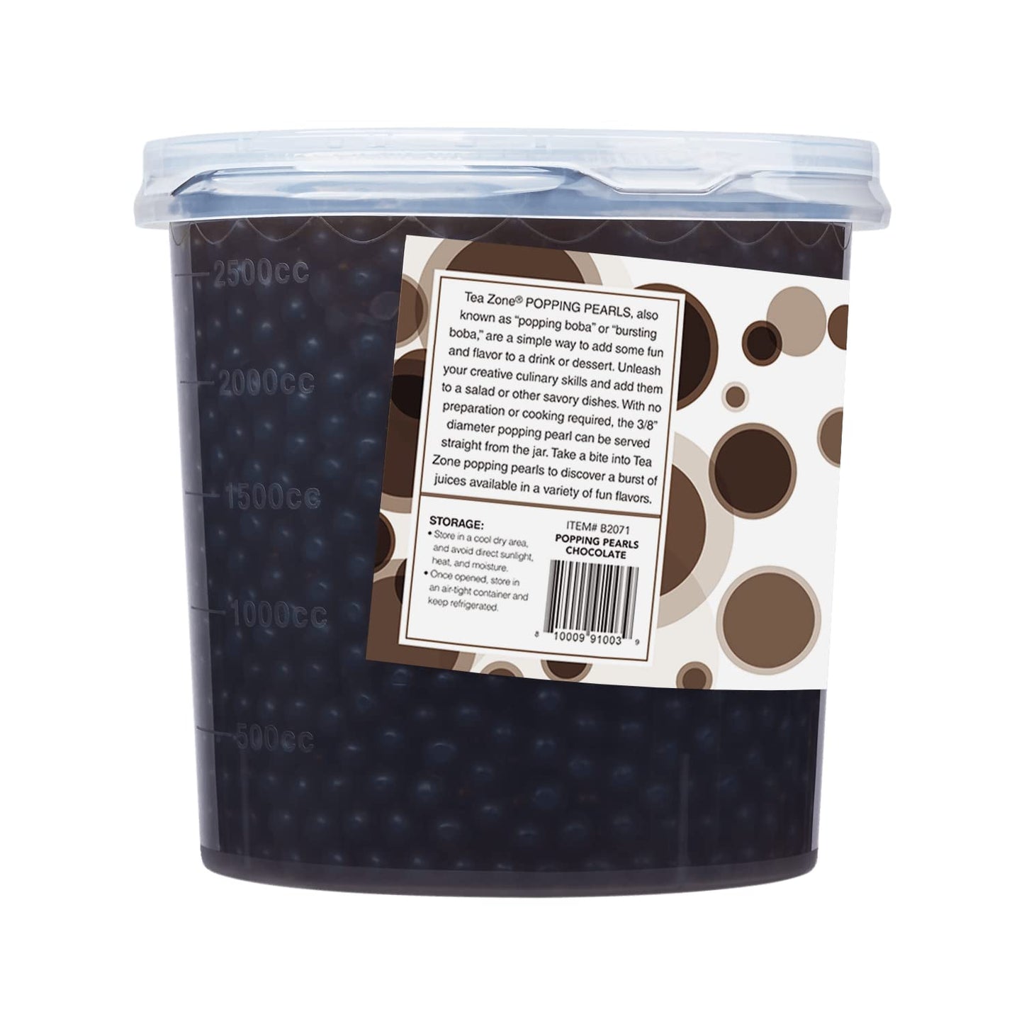 Tea Zone 7 Lbs Chocolate Popping Pearls For Boba Tea Beverages, Sweets, Ice Cream Topping (B2071)