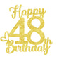 48 Birthday Cake Toppers-Gold Glitter, 48Th Cake Topper For Men,48 Cake Topper For Women, 48Th Birthday Decorations,48Th Birthda
