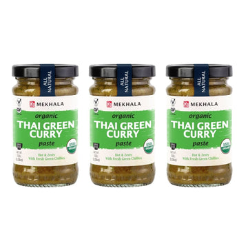 Mekhala Organic Gluten Free Curry Paste Value 3-Pack (3x3.5oz) (Green)