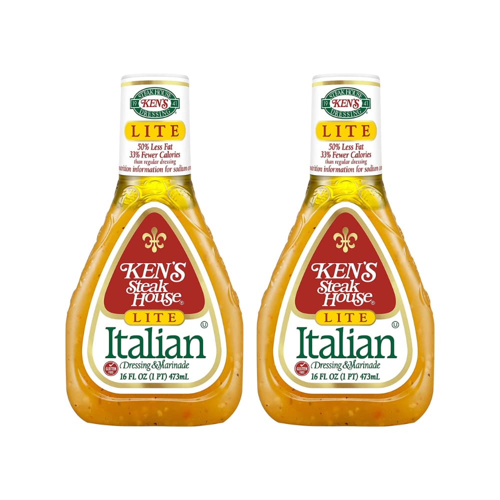 Ken's Steak House Lite Italian Dressing & Marinade, 16 Fl Oz (Pack of 2)