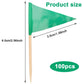 Qianyu Toothpick Flags, 100 Pcs Mini Red Triangle Cupcake Toppers, Green Color, Ideal for Weddings and Parties, Model 597428