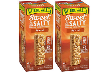 Nature Valley Sweet And Salty Granola Bars Peanut Dipped In Peanut Butter Coating, 48 Bars (2 Boxes)