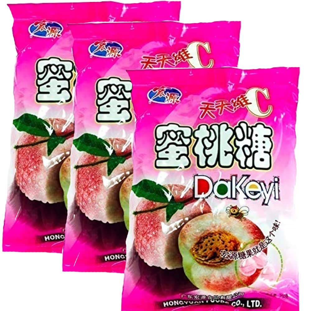 Hong Yuan Classic Hard Candy 12.3oz/350g (Peach, 3 pack)