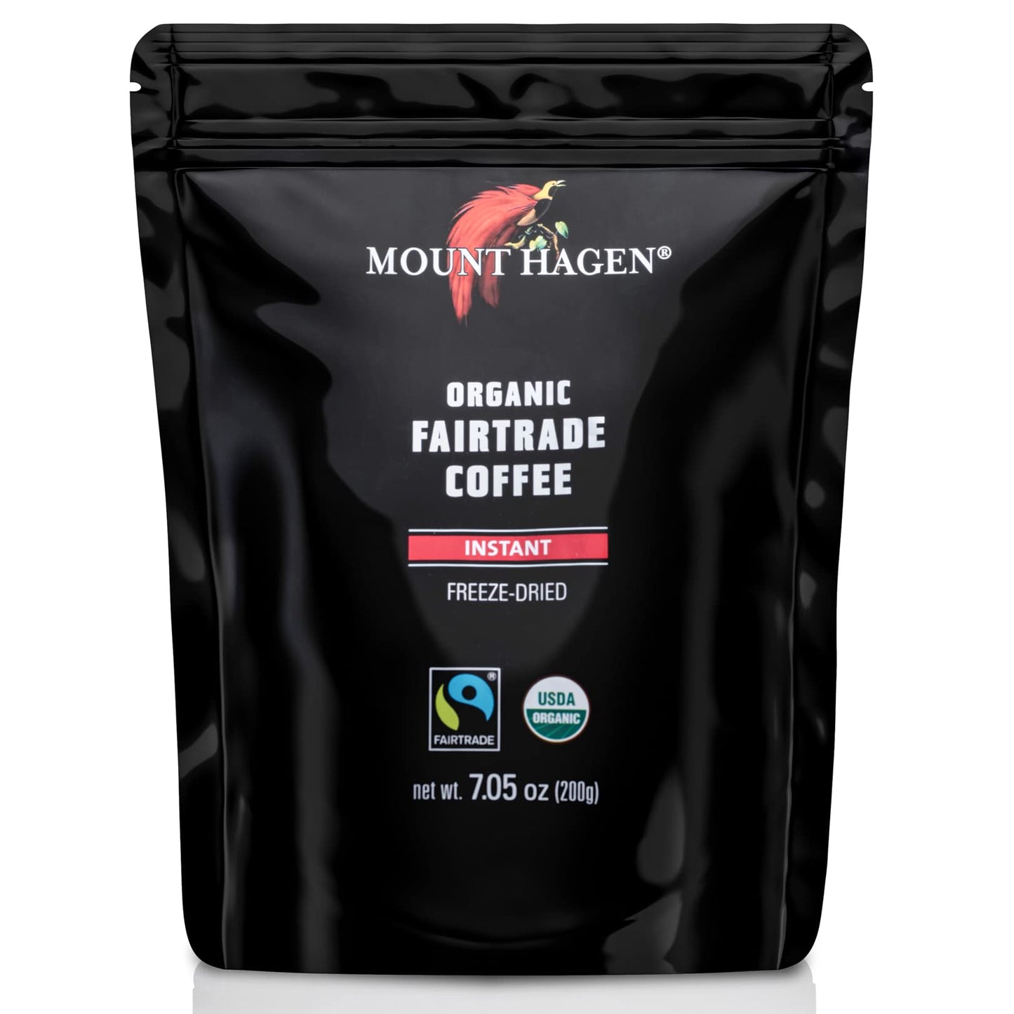 Mount Hagen 7.05oz Organic Freeze Dried Instant Caffeinated + Decaffeinated Coffee Resealable Pouch Bags - 2 Pack | Eco-friendly