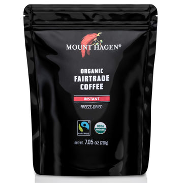 Mount Hagen 7.05oz Organic Freeze Dried Instant Coffee | Eco-friendly Instant Coffee, Medium Roast Arabica Beans | Organic, Fair
