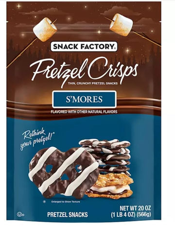 Snack Factory Smores Pretzel Crisps, 20 Oz (Pack of 2)