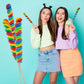 The Dreidel Company Jumbo Rainbow Twist Lollipop 12 Mixed Fruit Flavor 6-Pack Multi Color