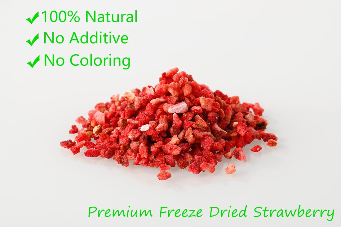 enhanced Freeze Dried Strawberries Pieces 6.5 Oz/185g Frozen Dried Strawberry 100% Natural & No Additives.