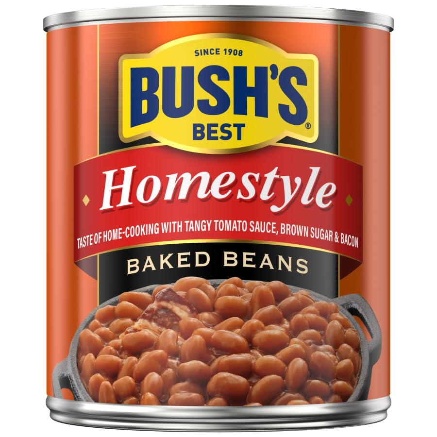 Bush'S Best 8.3 Oz Canned Homestyle Baked Beans, Source Of Plant Based Protein And Fiber, Low Fat, Gluten Free, (Pack Of 12)