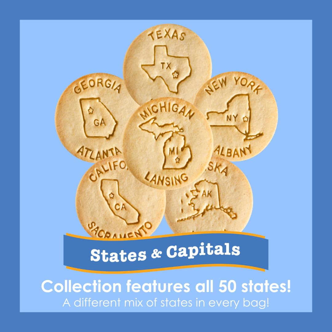 DICK & JANE EDUCATIONAL SNACKS – States & Capitals Edition, Nut-Free, 24-Pack, 1 Ounce Each