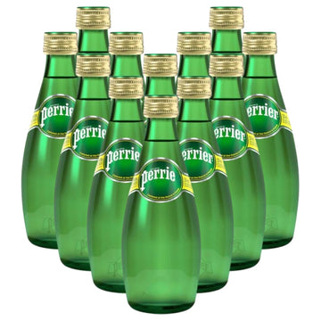 Perier Sparkling Natural Mineral Water, Carbonated Mineral Water, 330 Ml Glass Bottle (Pack of 12)