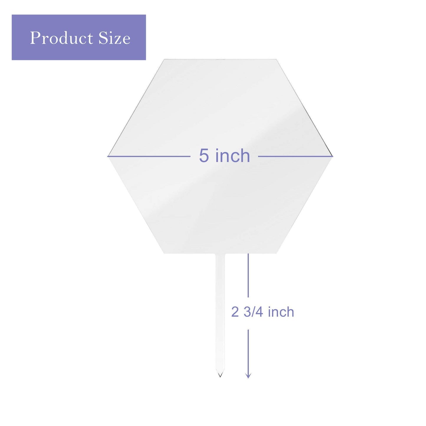 Uniqooo 10 Pack 5'' Hexagon Acrylic Cake Toppers, Clear Blank Circle Diy Birthday Cake Topper, For Wedding, Engagement, Nuptial,