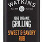 Watkins Organic Grilling Rub, Non-GMO, Kosher, 3.6 Oz, 1-Pack, Sweet and Savory Flavor