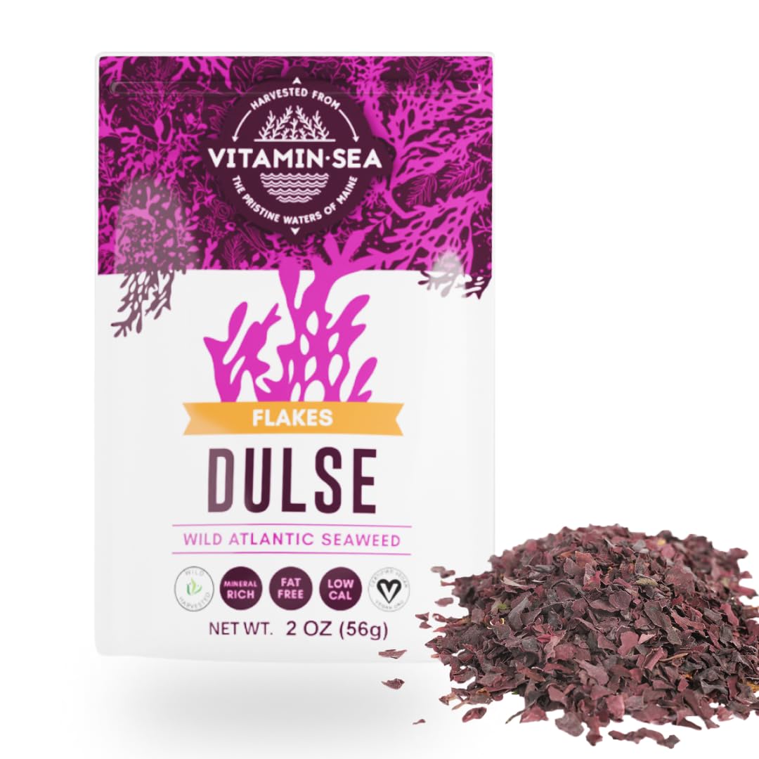 VITAMINSEA Dulse Seaweed Flakes | Vegan | 2 Ounce | Wild Atlantic Seaweed for Snacking, Seasoning, Soups & Salads