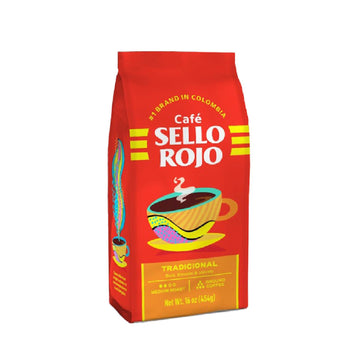 Sello Rojo, Tradicional Medium Roast Ground Coffee Bag, 16 Oz, Pack Of 5
