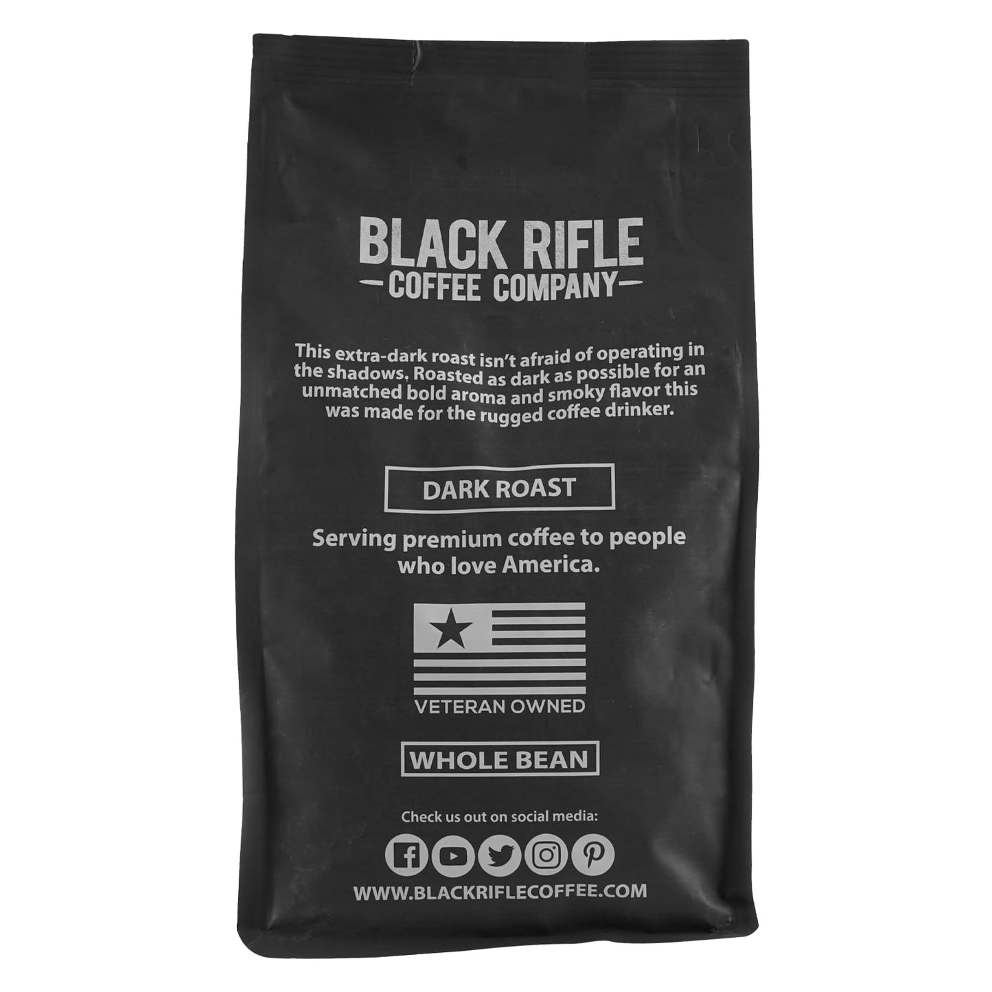 Black   Coffee Company Whole Bean Dark Roast Coffee, 12oz Bag, Roasted Blend, Colombian & Brazilian Beans, Model 30-004-12W
