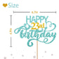 Sky Blue Glitter Happy 23Rd Birthday Cake Topper, Twenty Three Years Old Birthday Party Cake Decor, Gold Number 23 Birthday Part