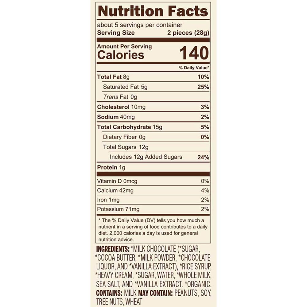 Lake Champlain Chocolates Organic Milk Chocolate Caramel Leaves Gift Bag, 10 Count, 5 OZ