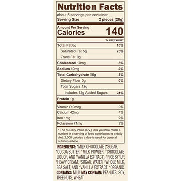 Lake Champlain Chocolates Organic Milk Chocolate Caramel Leaves Gift Bag, 10 Count, 5 OZ