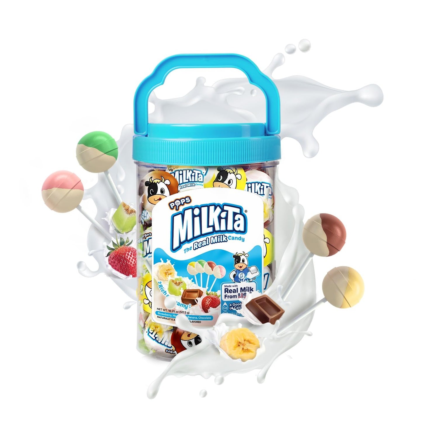 Milkita The Real Milk Candy Lollipop Jar