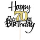 Kaoenla Black Gold Glitter Happy 70Th Birthday Cake Topper - Hello 70/Cheers70,Happy Fourteen Birthday Anniversary,70Years Old B