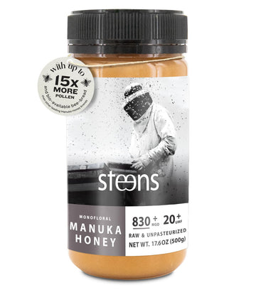 Steens Manuka Honey - MGO 830+ - Pure & Raw 100% Certified UMF 20+ Manuka Honey - Bottled and Sealed in New Zealand - 17.6 Ounce