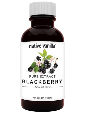 Native Vanilla - Pure Blackberry Extract - 4 Fl Oz - Pure Flavors And Extracts - Perfect For Cooking, Baking, And Dessert Crafti