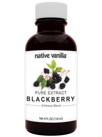 Native Vanilla - Pure Blackberry Extract - 4 Fl Oz - Pure Flavors And Extracts - Perfect For Cooking, Baking, And Dessert Crafti