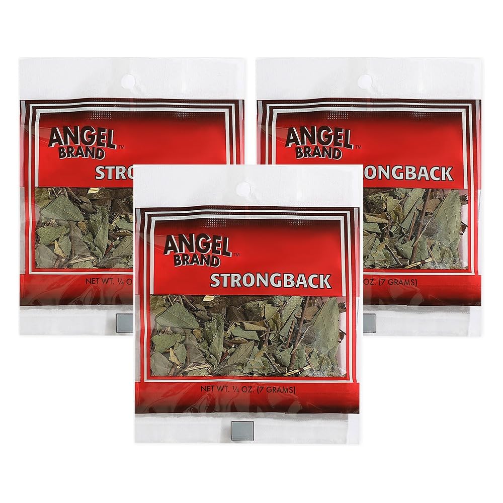 Angel Brand Jamaican Strongback Herb 0.25 oz Pouch Pack of 3 - Sourced from Fertile Land of Jamaica- Strongback Earthy,Woody & B