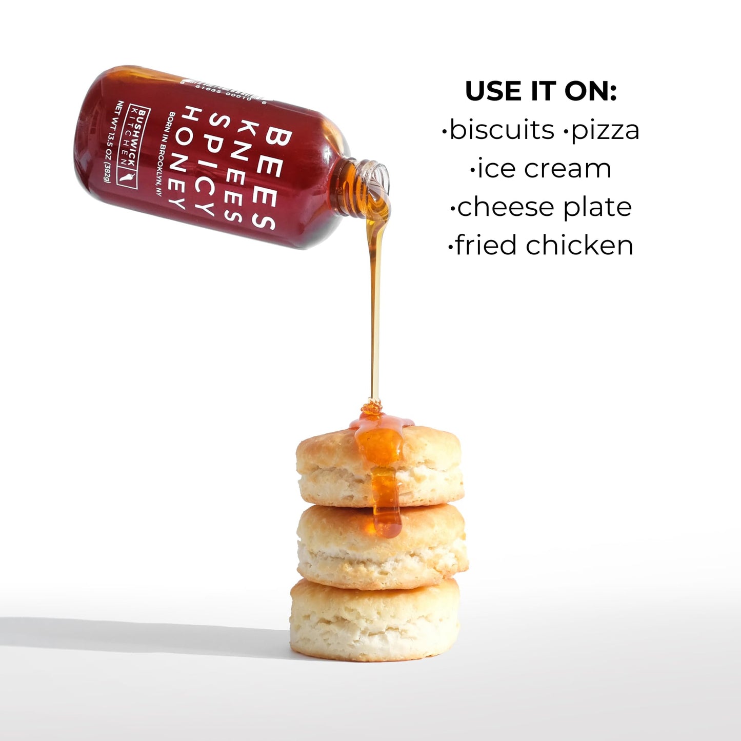 Bees Knees Spicy Hot Honey Bulk Bottle, Raw Honey for Tea, Sweet with a Kick, Infused with Habanero Peppers & Made in the USA, P