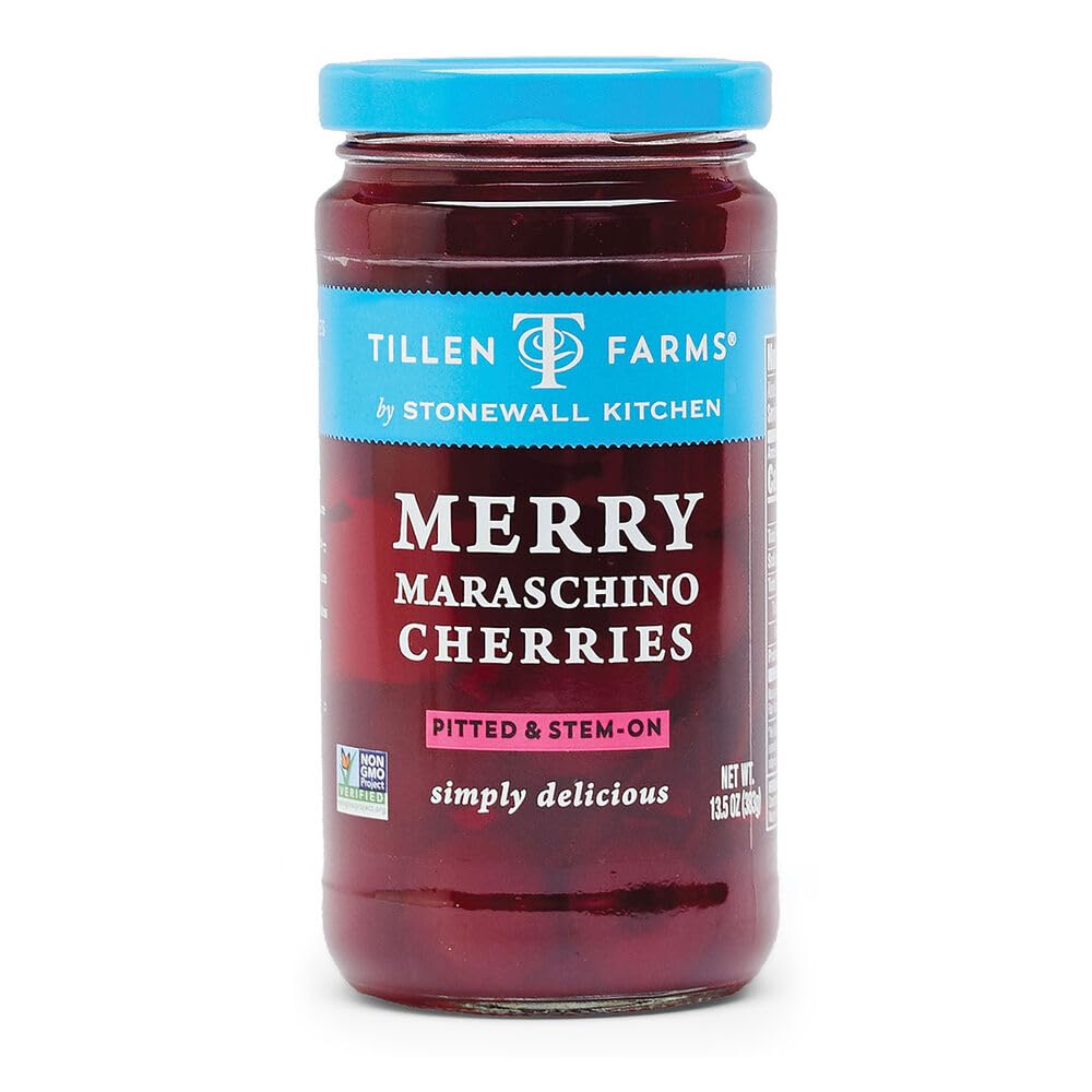 Tillen Farms Merry Maraschino Cherries, Non Gmo, 13.5 Ounces (Pack Of 6)