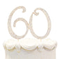 Hatcher lee Birthday Cake Topper - Bling Crystal 60th Party Decoration, Gold, Model HCL-027