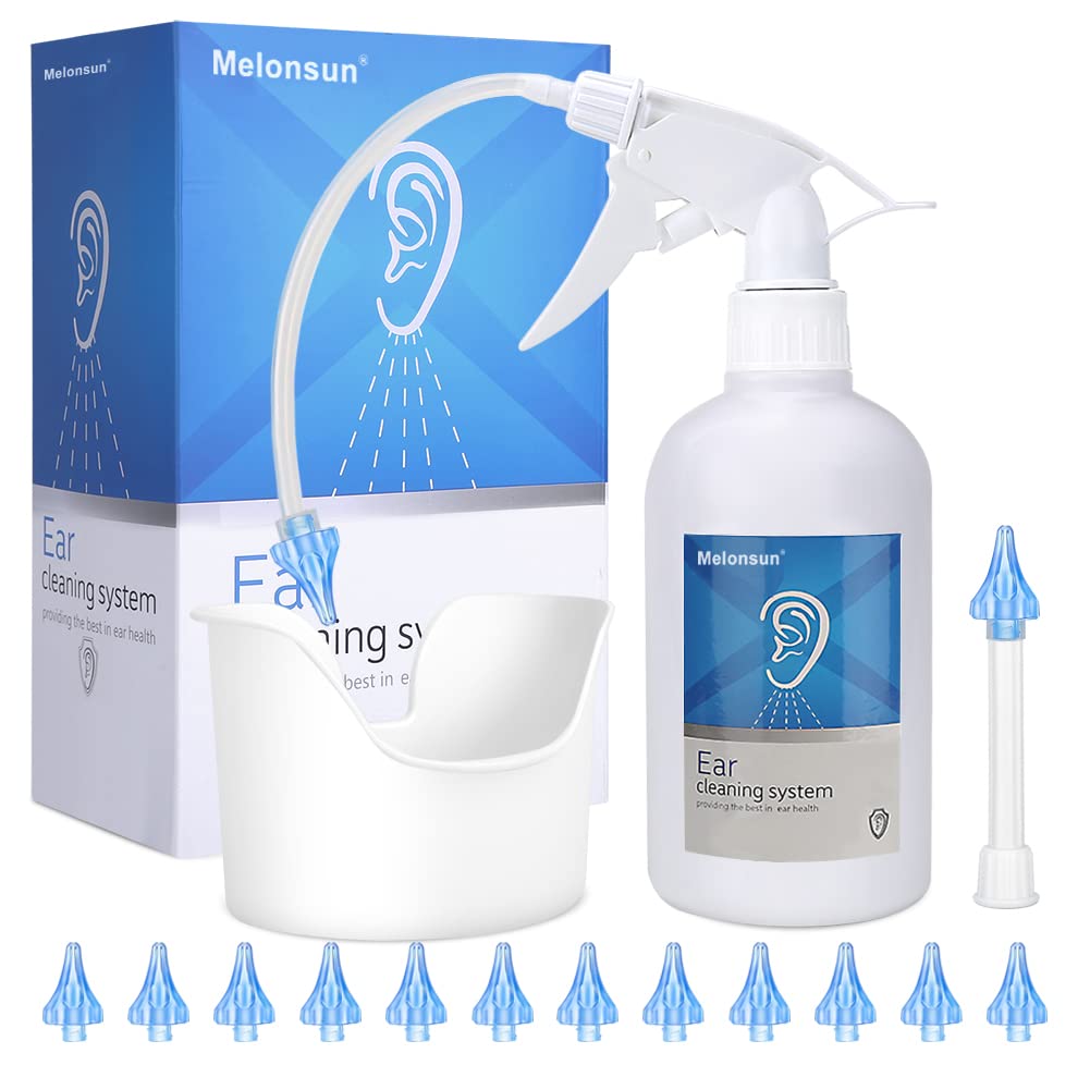 Ear Wax Removal Kit, Ear Cleaning Kit With Spray Bottle, Ear Wash Basin & 20 Reusable Ear Tips - Safe, Effective & Easy To Use E