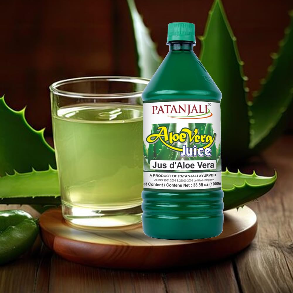 Patanjali Aloevera Fibre Juice, 1L, Bottle