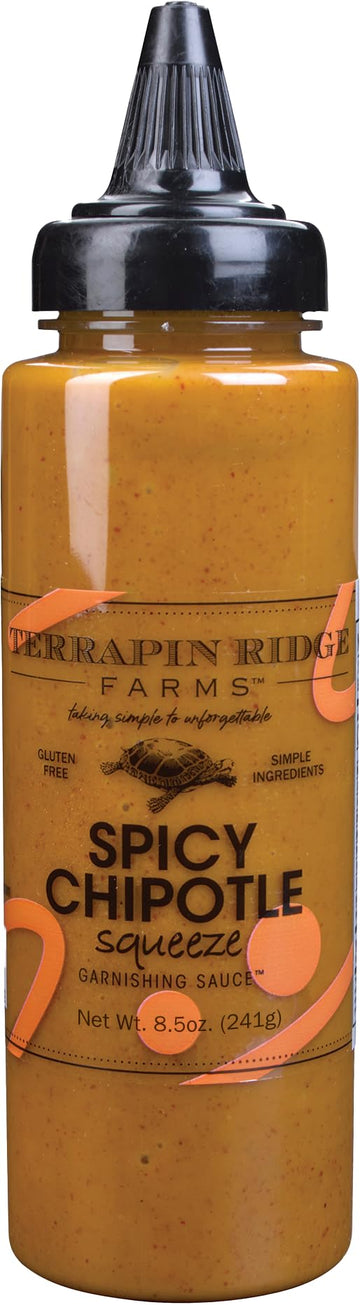 Terrapin Ridge Farms Spicy Chipotle Garnishing Sauce, 8.5 oz Bottle, Smoky & Zesty Flavor for Tacos, Sandwiches, Seafood