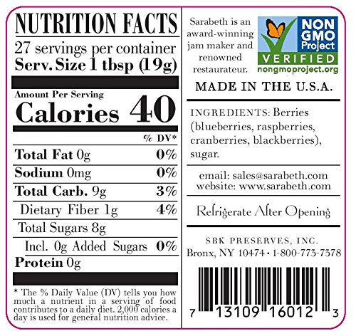 Sarabeths Mixed Berry Preserves, 18 oz Pack of 2, Billys Blues Flavor