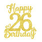 26 Birthday Cake Toppers-Gold Glitter, 26Th Cake Topper For Men,26 Cake Topper For Women, 26Th Birthday Decorations,26Th Birthda