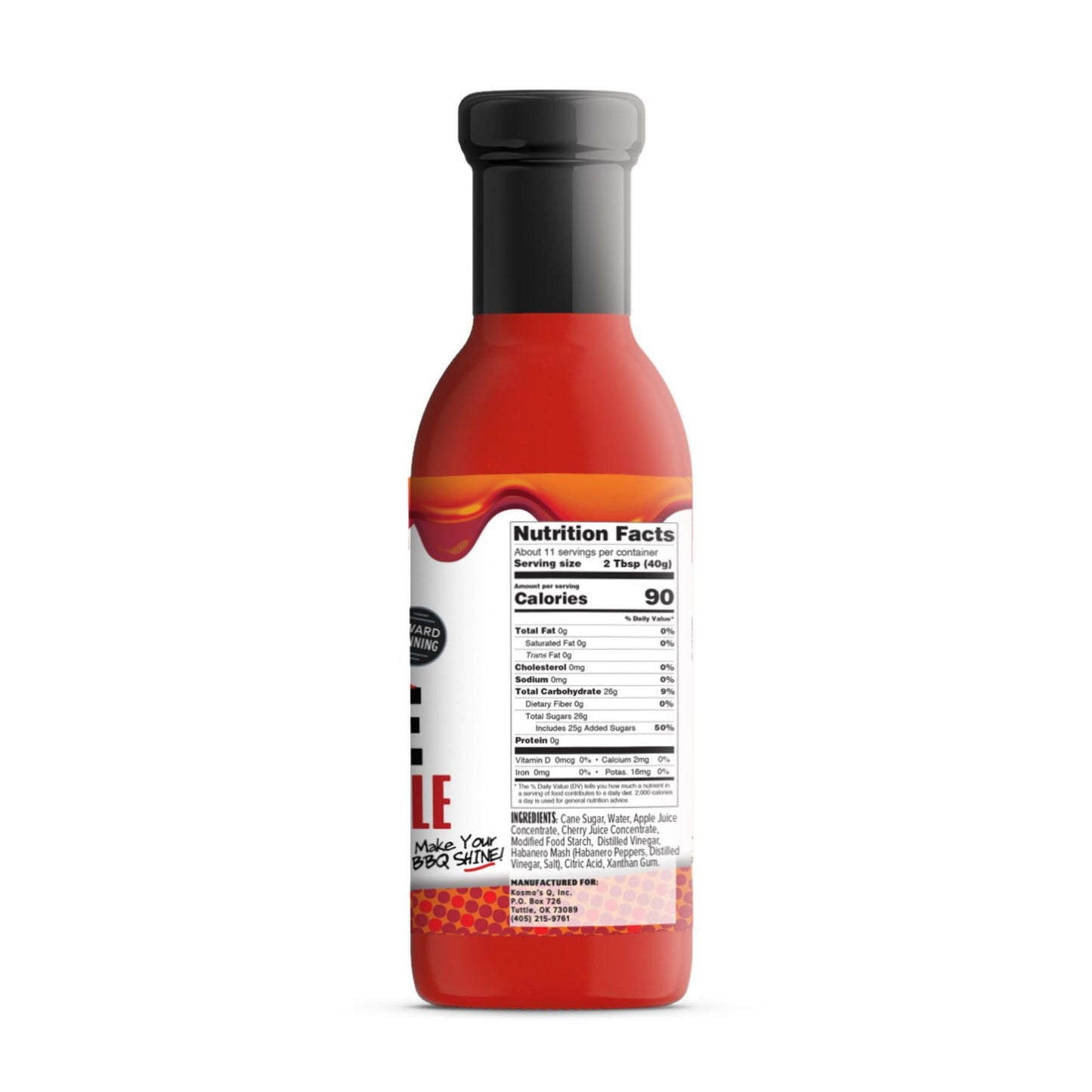 Kosmos Q Cherry Apple Habanero Bbq Glaze - 15.5 Oz Bottle For Sticky & Flavorful Barbecue - Thick Bbq Glaze For Competition Read