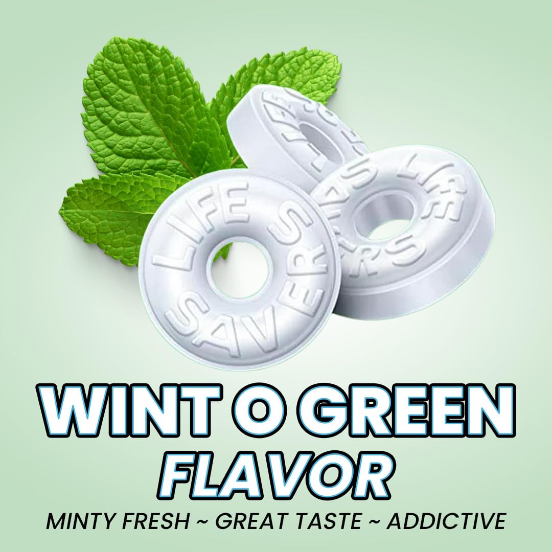 Wint O Green Mints Candy Bundle - 2Lb Bulk Pack Of Individually Wrapped Wintergreen Mints - Hard Candy Mints Individually Wrappe
