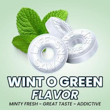 Wint O Green Mints Candy Bundle - 2Lb Bulk Pack Of Individually Wrapped Wintergreen Mints - Hard Candy Mints Individually Wrappe