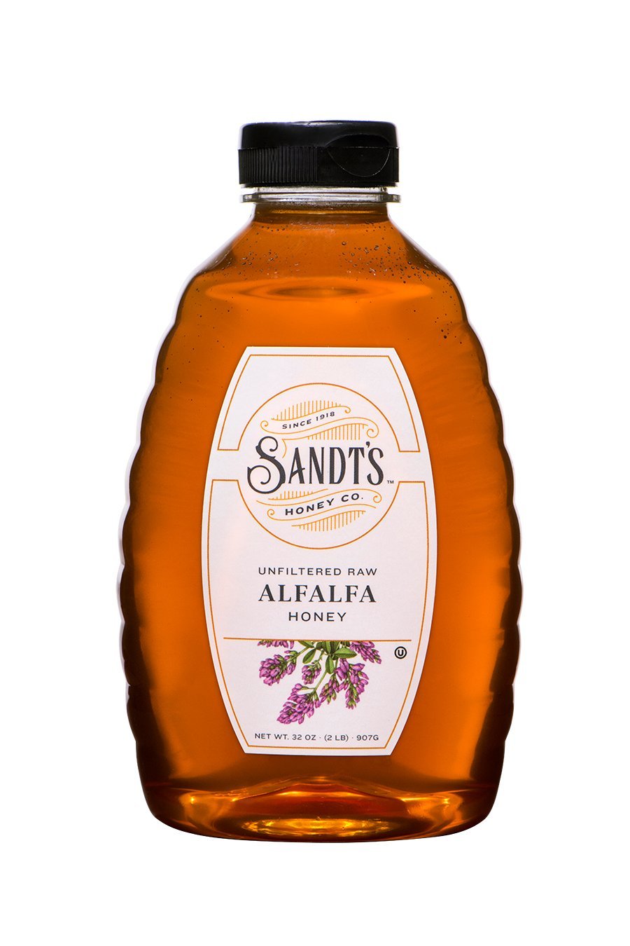 Sandt's Alfalfa Honey, Unfiltered Raw Honey, Non-GMO Genuine, Pure Honey (2 lbs)