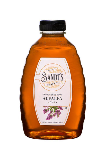 Sandt's Alfalfa Honey, Unfiltered Raw Honey, Non-GMO Genuine, Pure Honey (2 lbs)