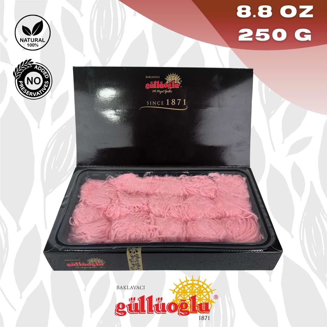 Gulluoglu Candy Floss Pomegranate (Pismaniye), Luxury Turkish Cotton Candy, Special Halva Candy 0.55Lb (Pomegranate)