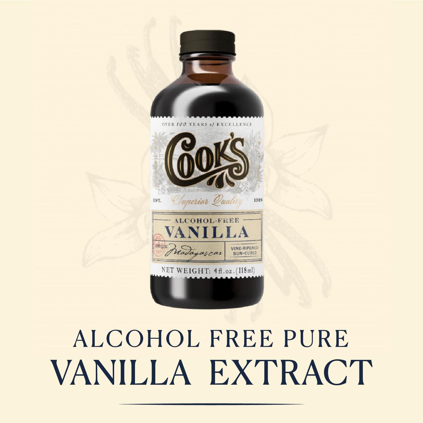 COOKS    Free Pure Vanilla Extract for Cooking and Baking, 4oz
